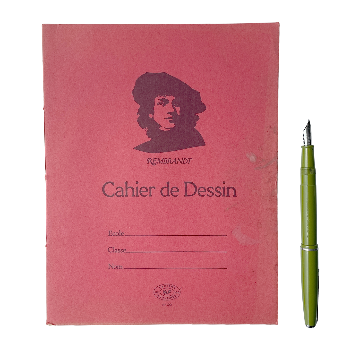 Vintage French School Exercise Book – Red