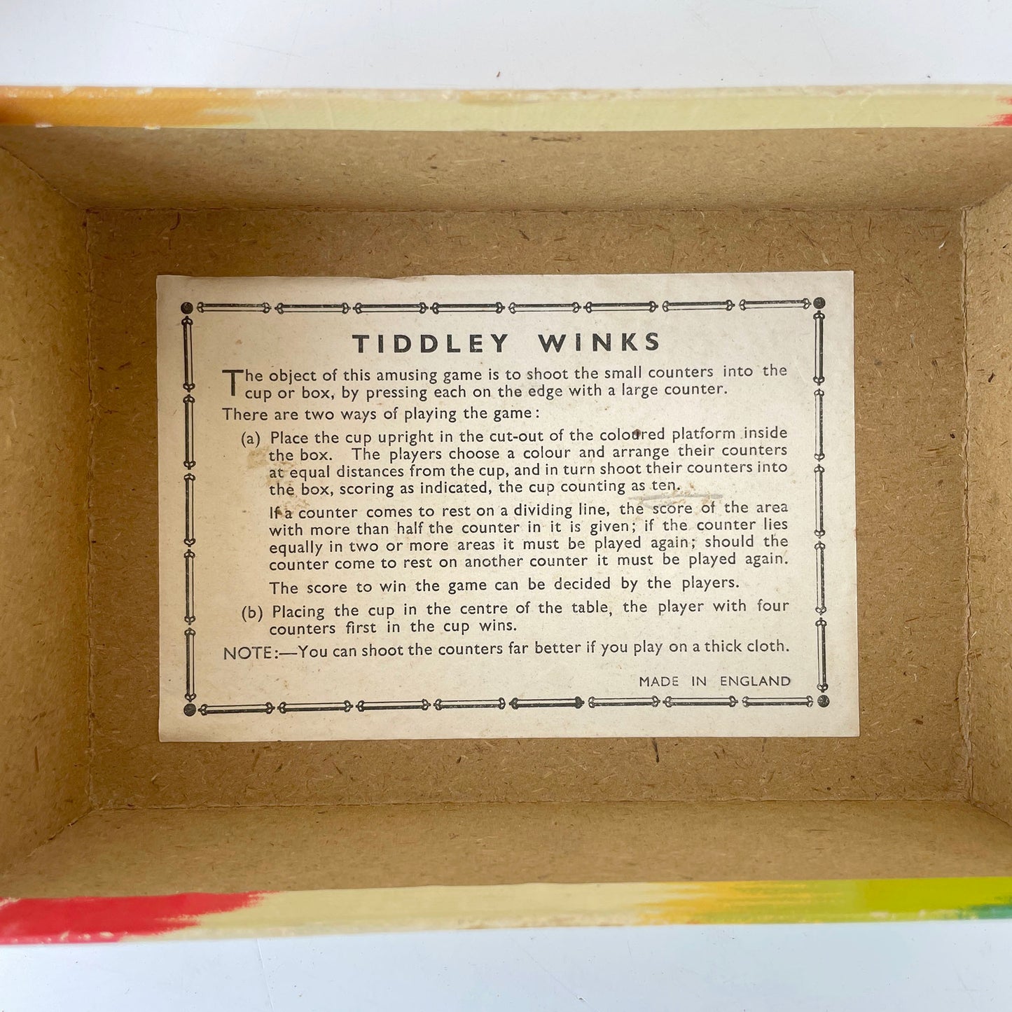 1930s Tiddley Winks Game