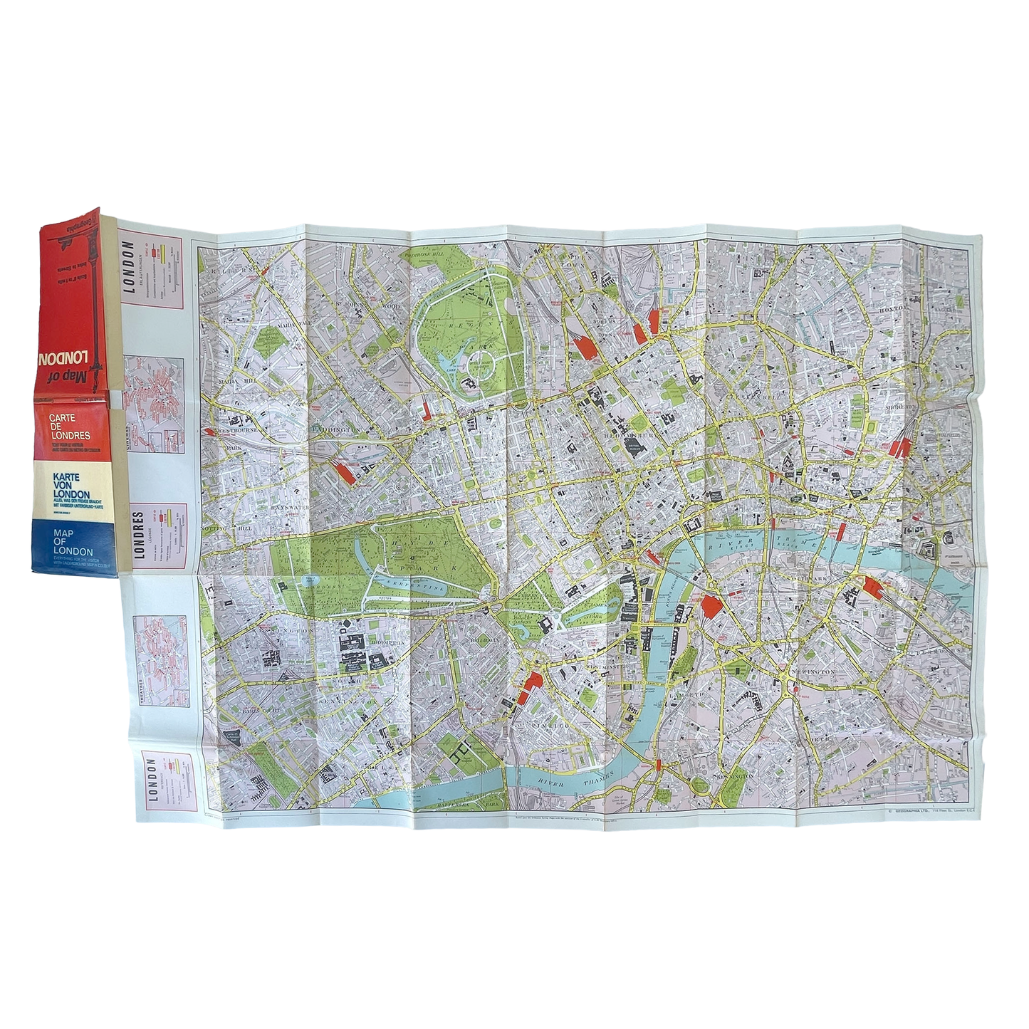 1970s Map of London with Underground Map
