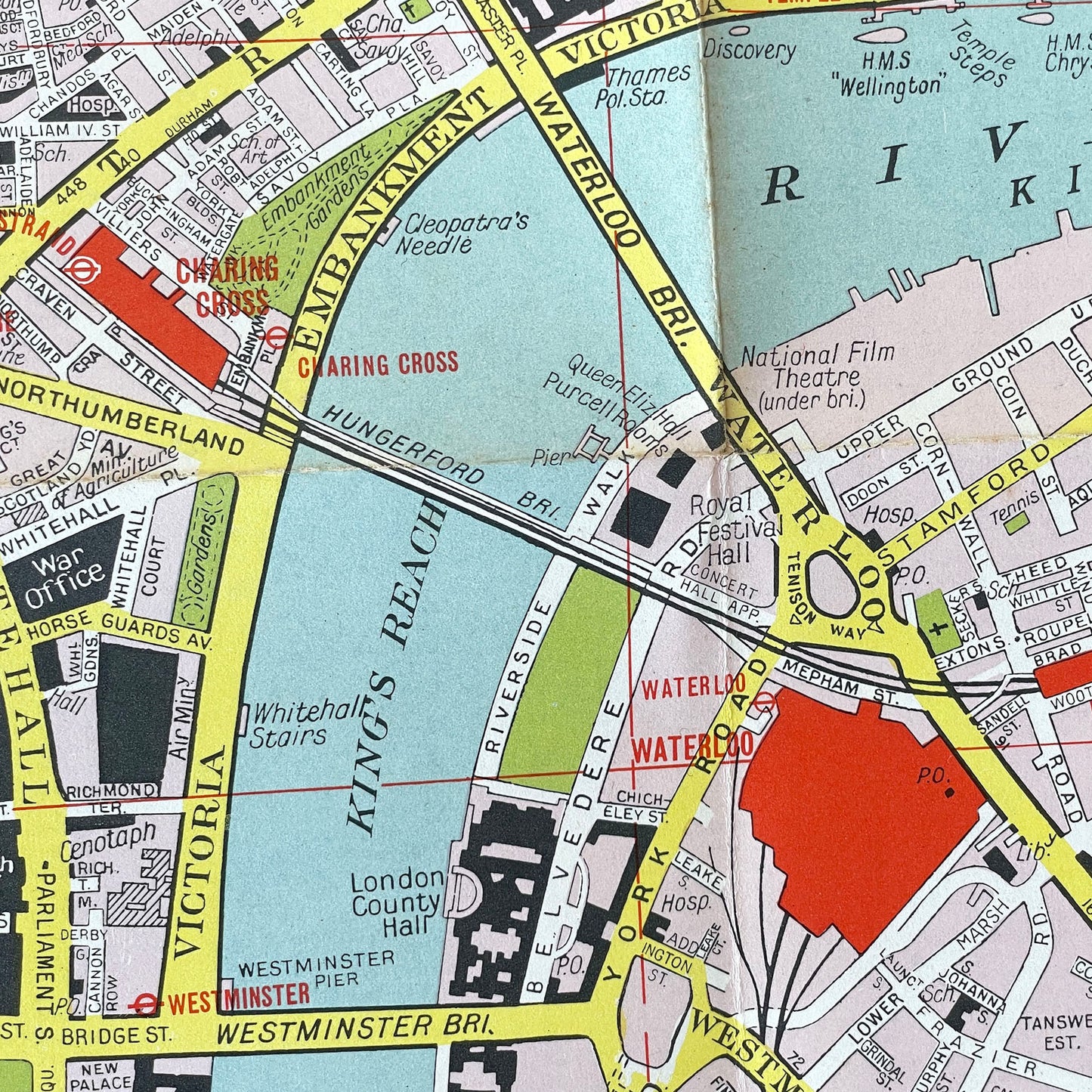 1970s Map of London with Underground Map