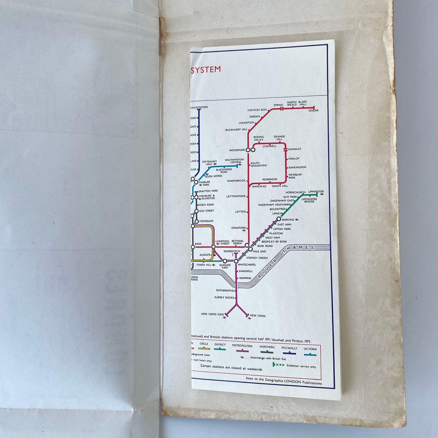 1970s Map of London with Underground Map