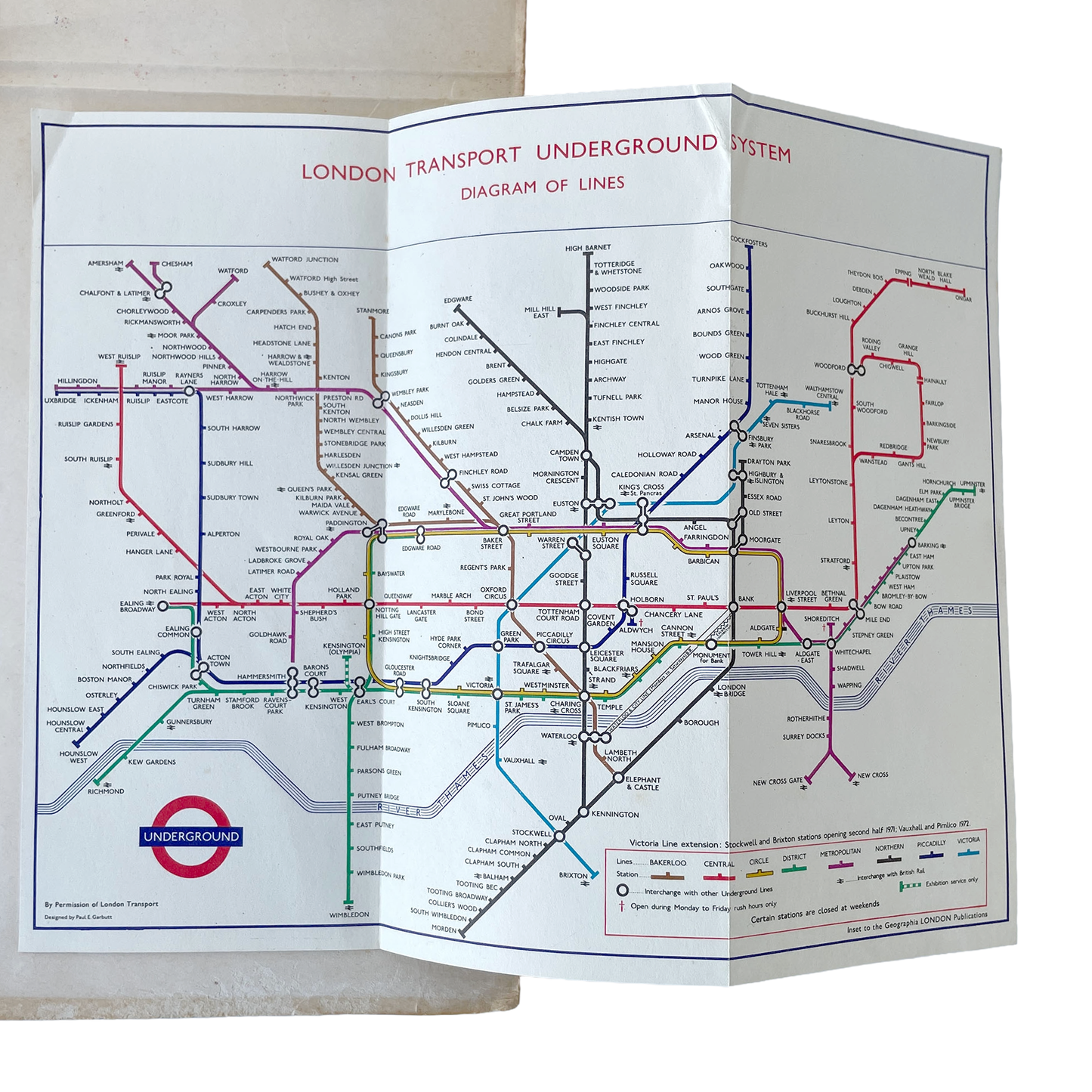 1970s Map of London with Underground Map