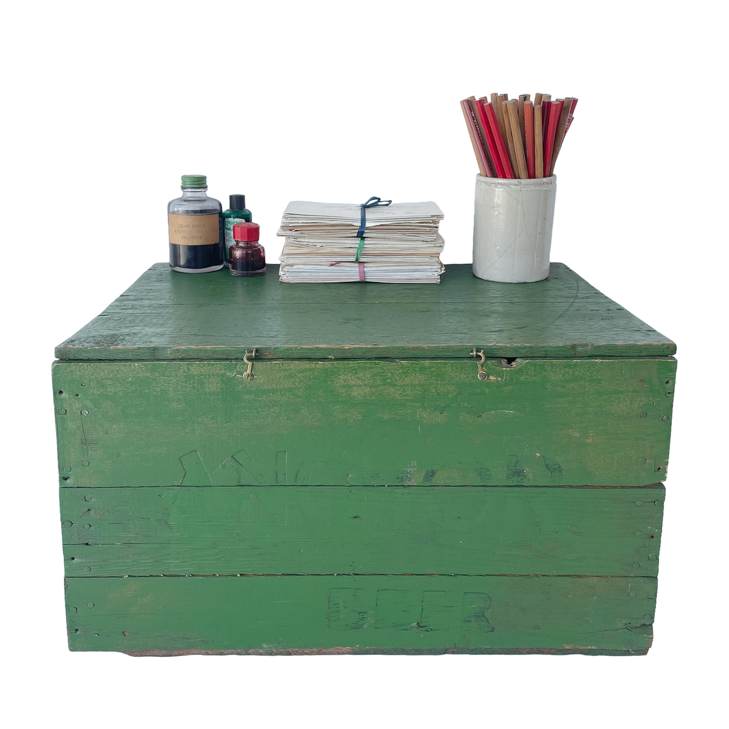 Lovely Green Wooden Storage Box