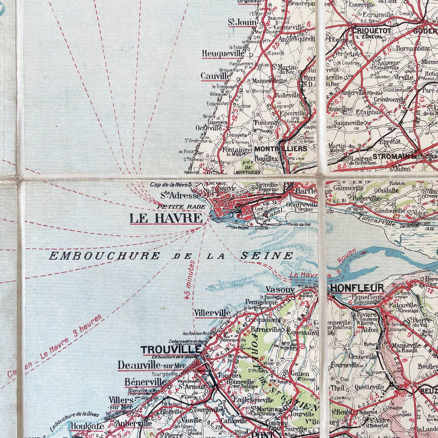 1920/30s R.A.C Map of Paris & Normandie