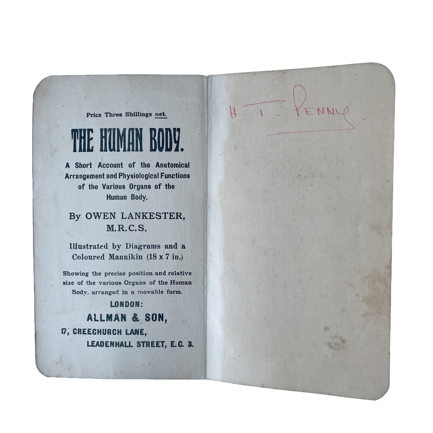Late1800/Early 1900’s Allman’s Pocket Anatomical Atlas
