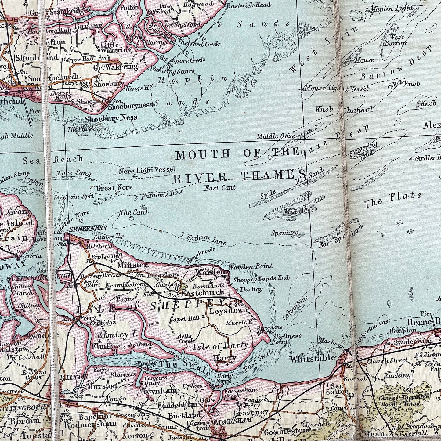 Early 20th Century Map of London, Surrey, Kent & Sussex