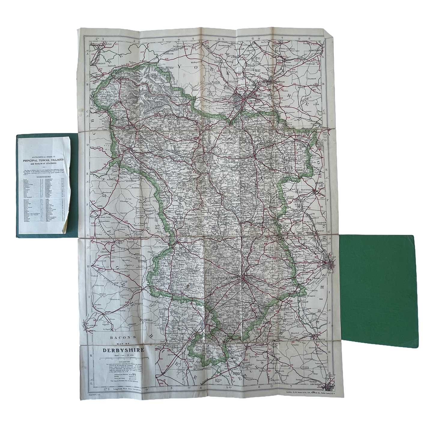 1921 Bacon’s Map of Derbyshire