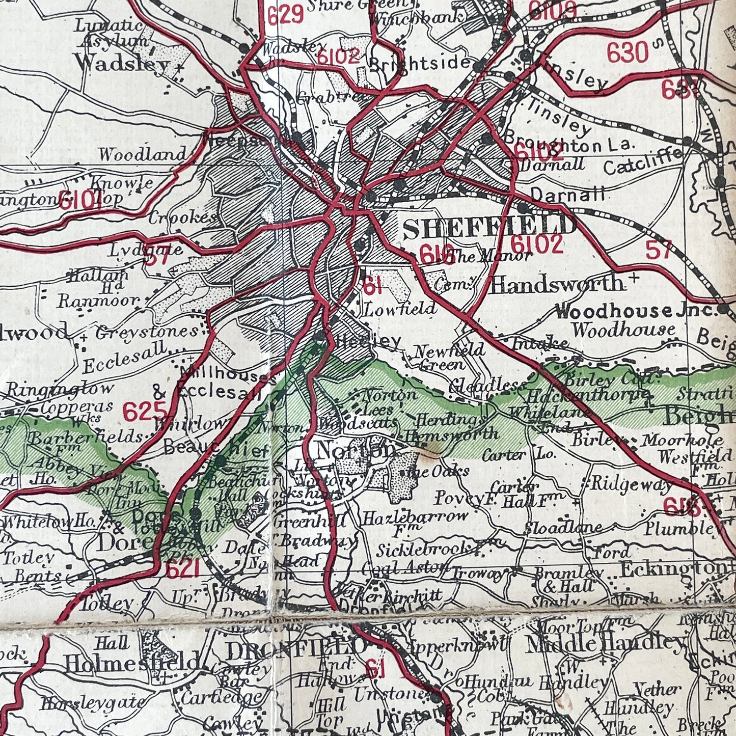 1921 Bacon’s Map of Derbyshire