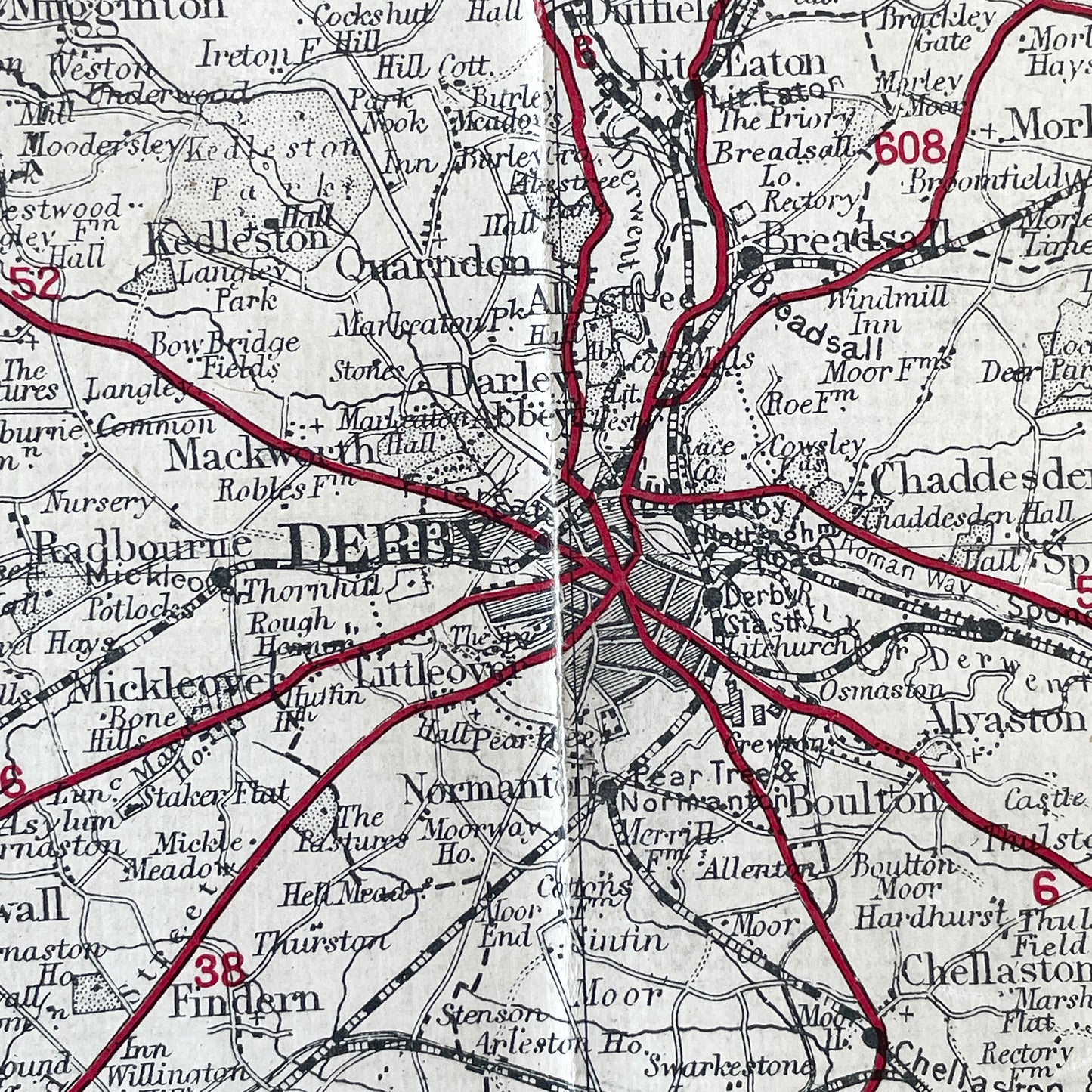 1921 Bacon’s Map of Derbyshire