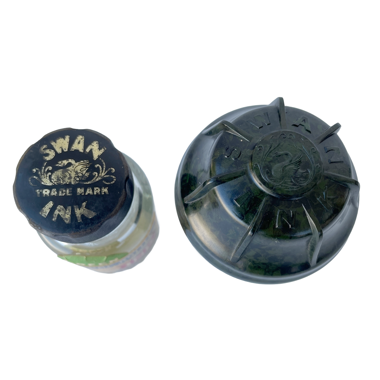 Stunning 1930s Bakelite Travelling Ink Bottle Case - Green