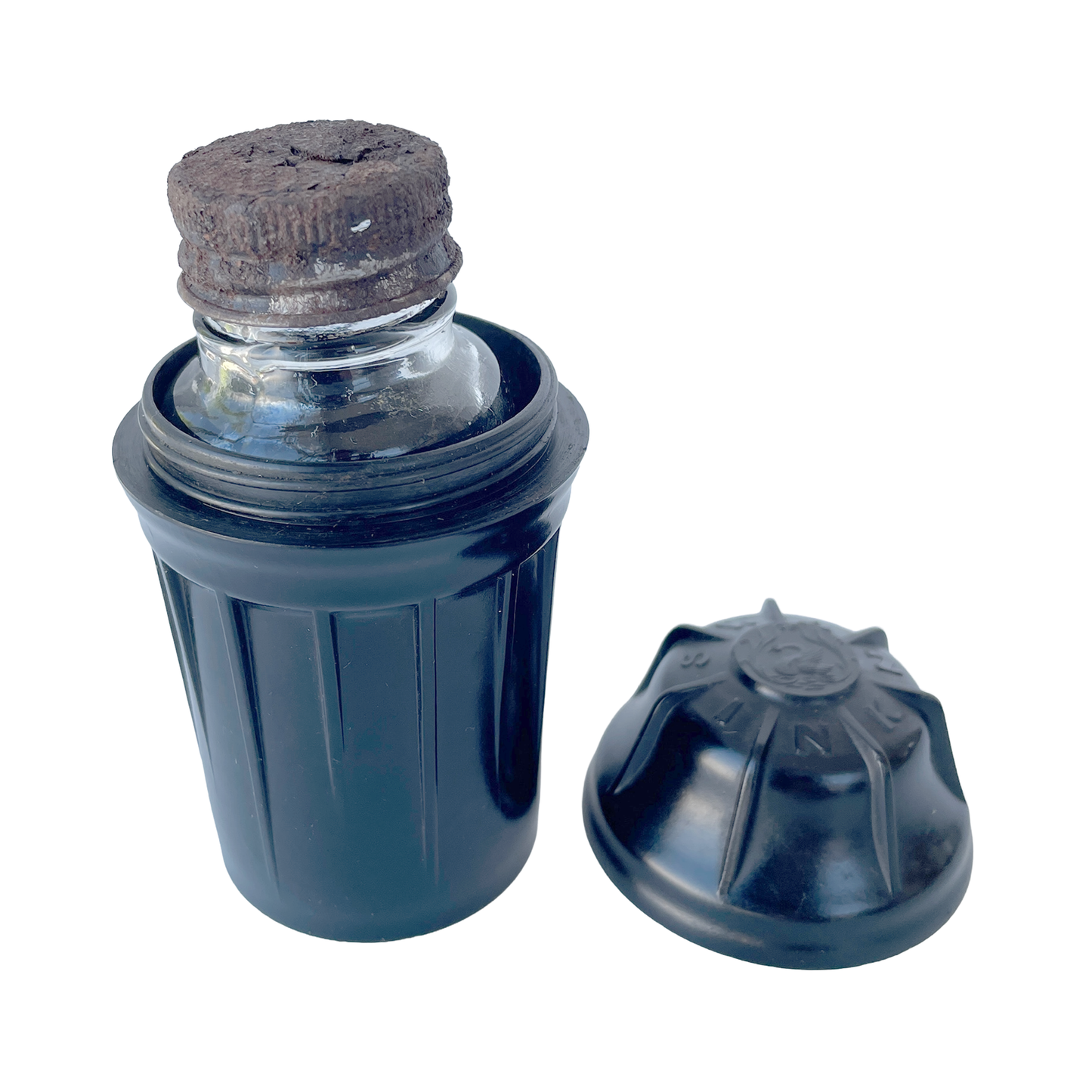 1930s Bakelite Travelling Ink Bottle Case - Black