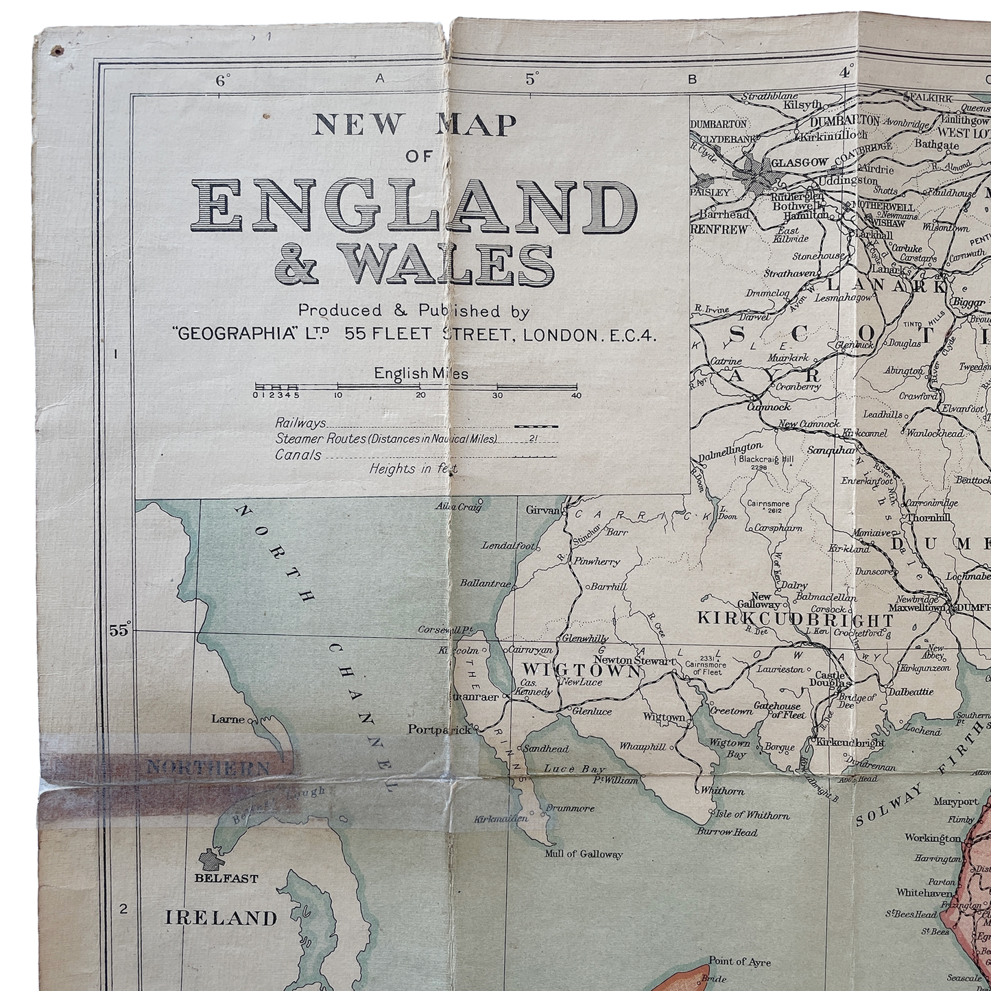 Early 20th Century Map of England & Wales