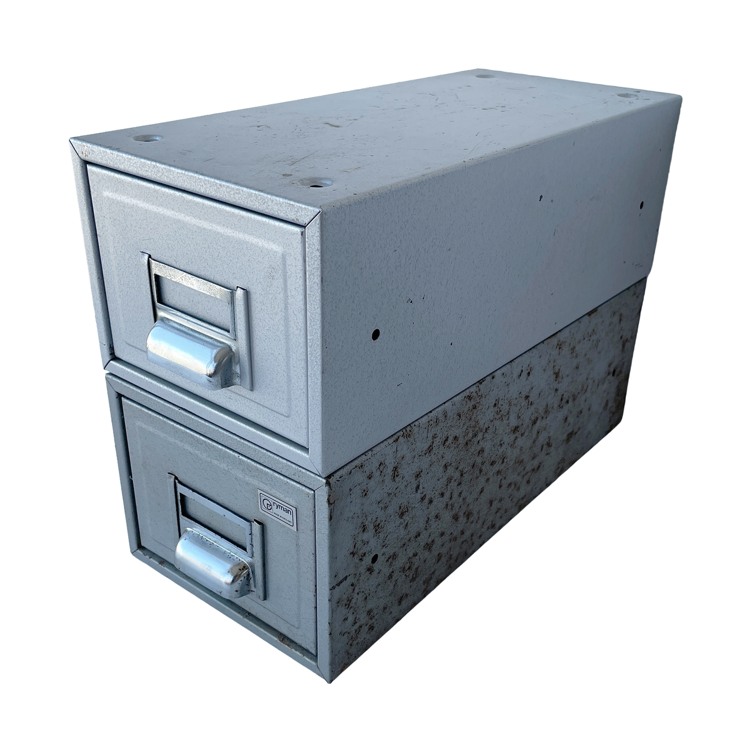 Pair of Metal Index Card Drawers