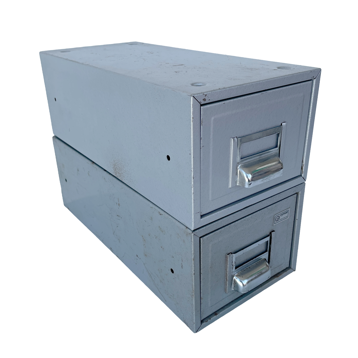 Pair of Metal Index Card Drawers