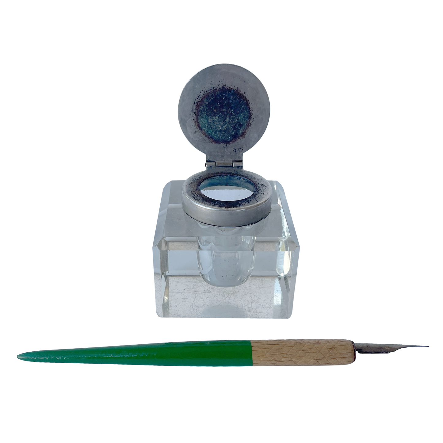 Early 20th Century Solid Glass Inkwell