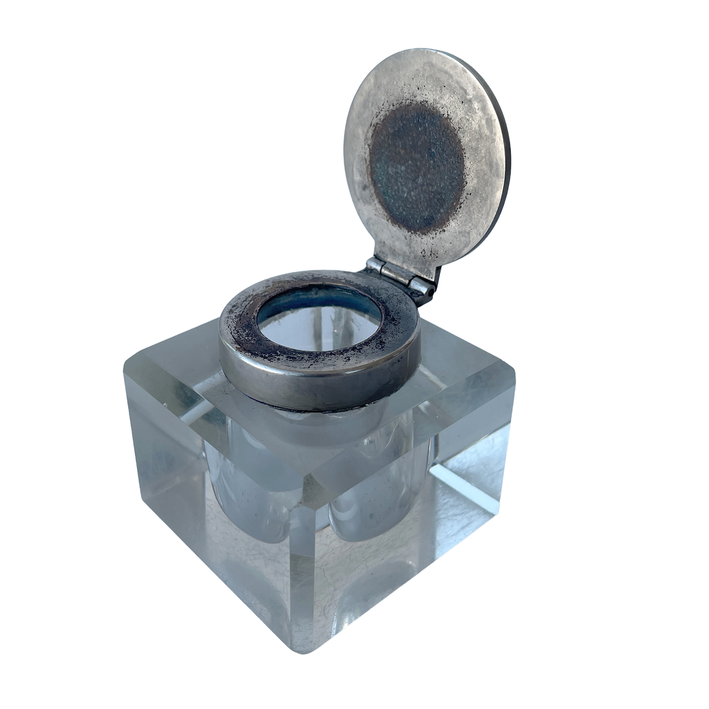 Early 20th Century Solid Glass Inkwell