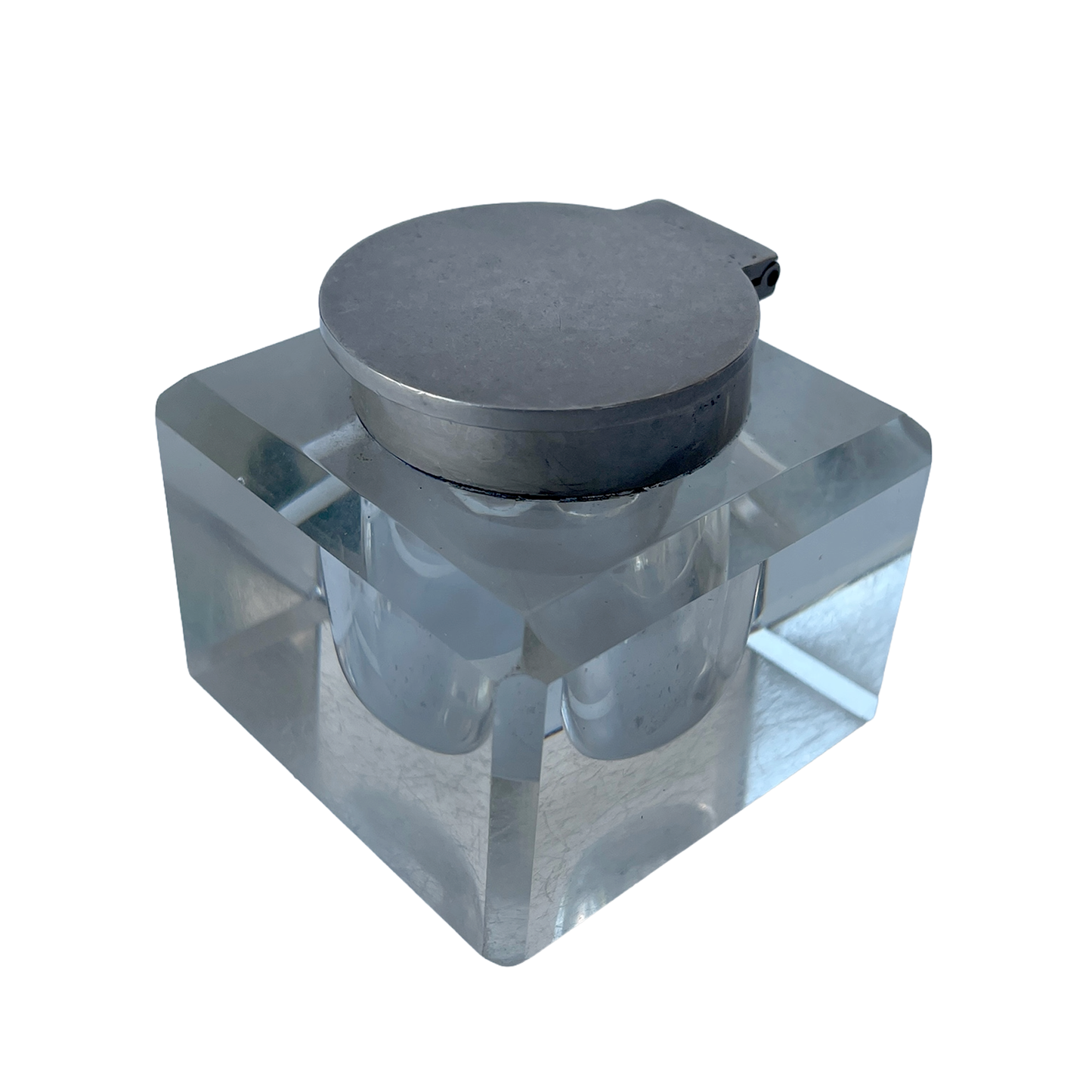 Early 20th Century Solid Glass Inkwell
