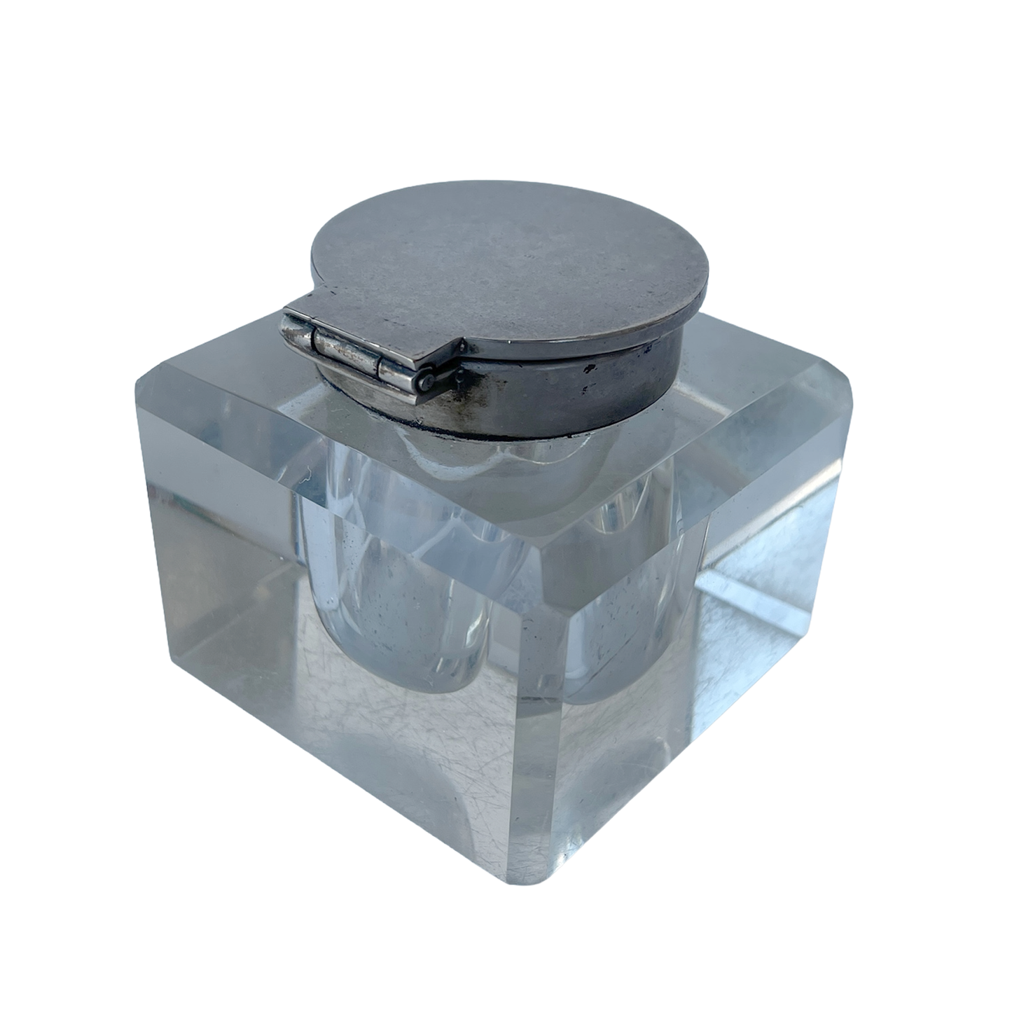 Early 20th Century Solid Glass Inkwell