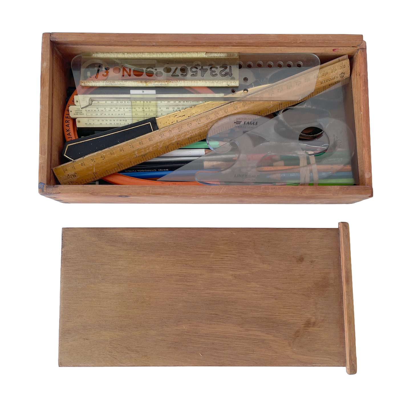 Box of Vintage Drawing Equipment