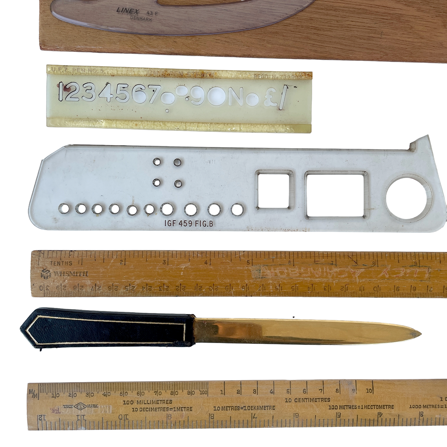 Box of Vintage Drawing Equipment