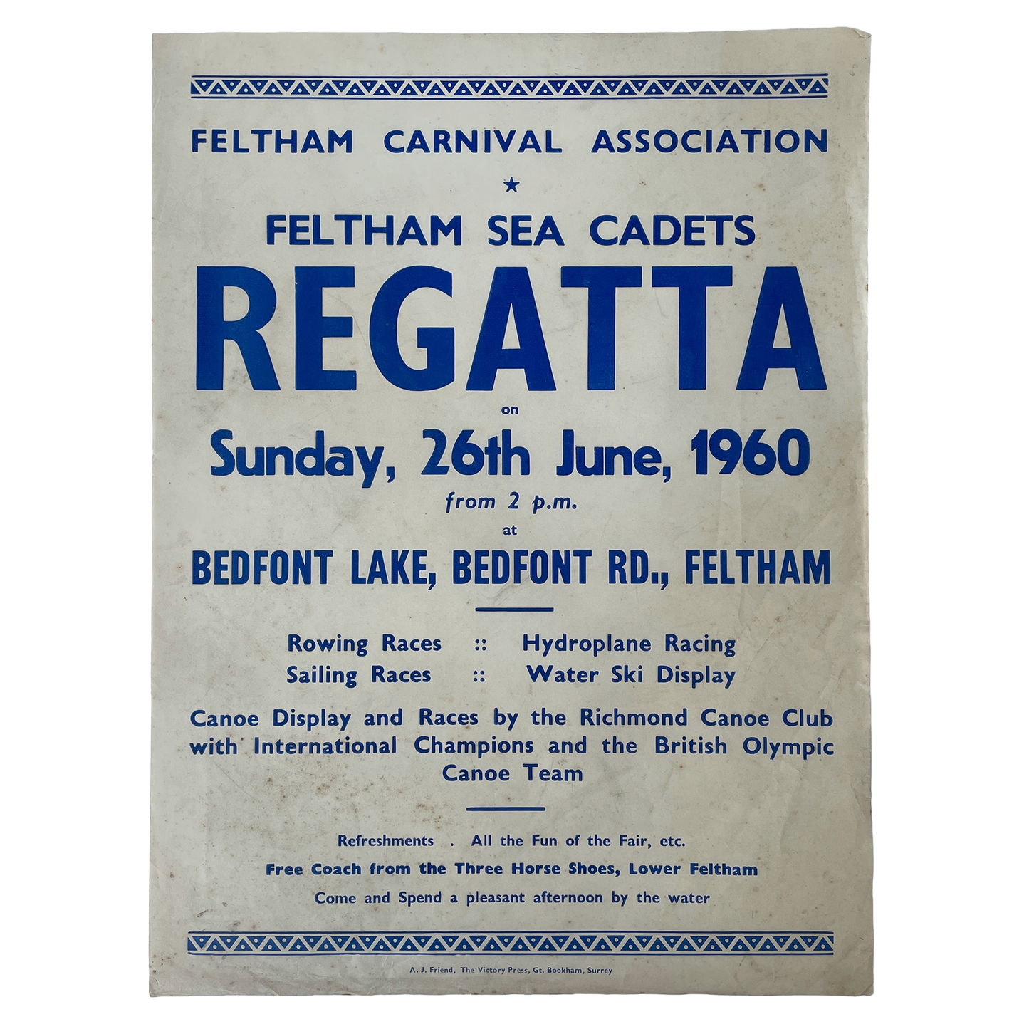 1960 Original Letterpress Printed Poster – Regatta