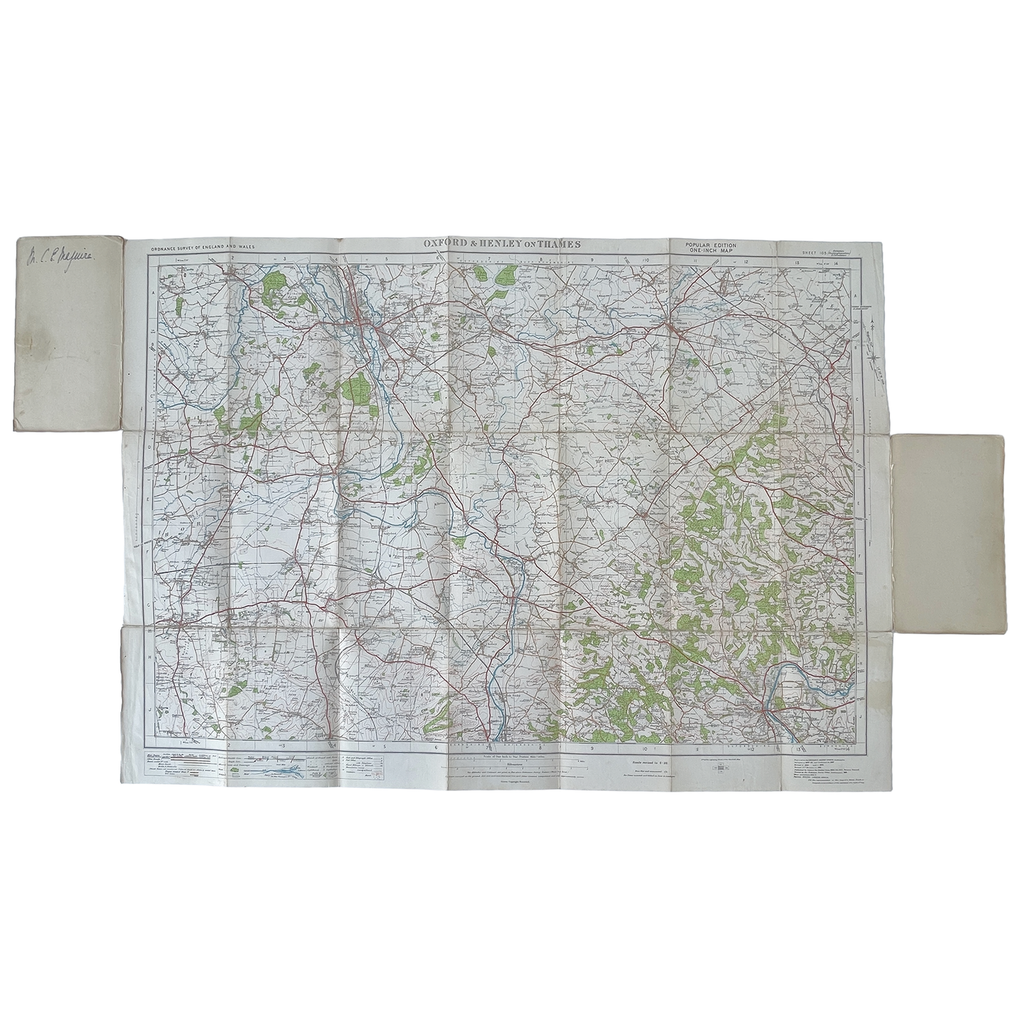 1928 Map of Oxford & Henley-on-Thames