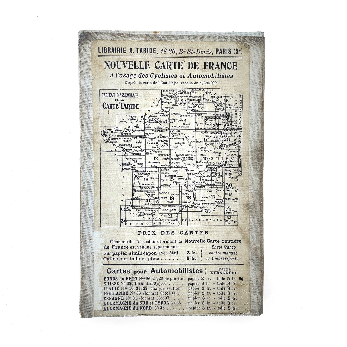 Stunning 1923 French Map Covering Paris, Brie, Troyes and Champagne - Sukie