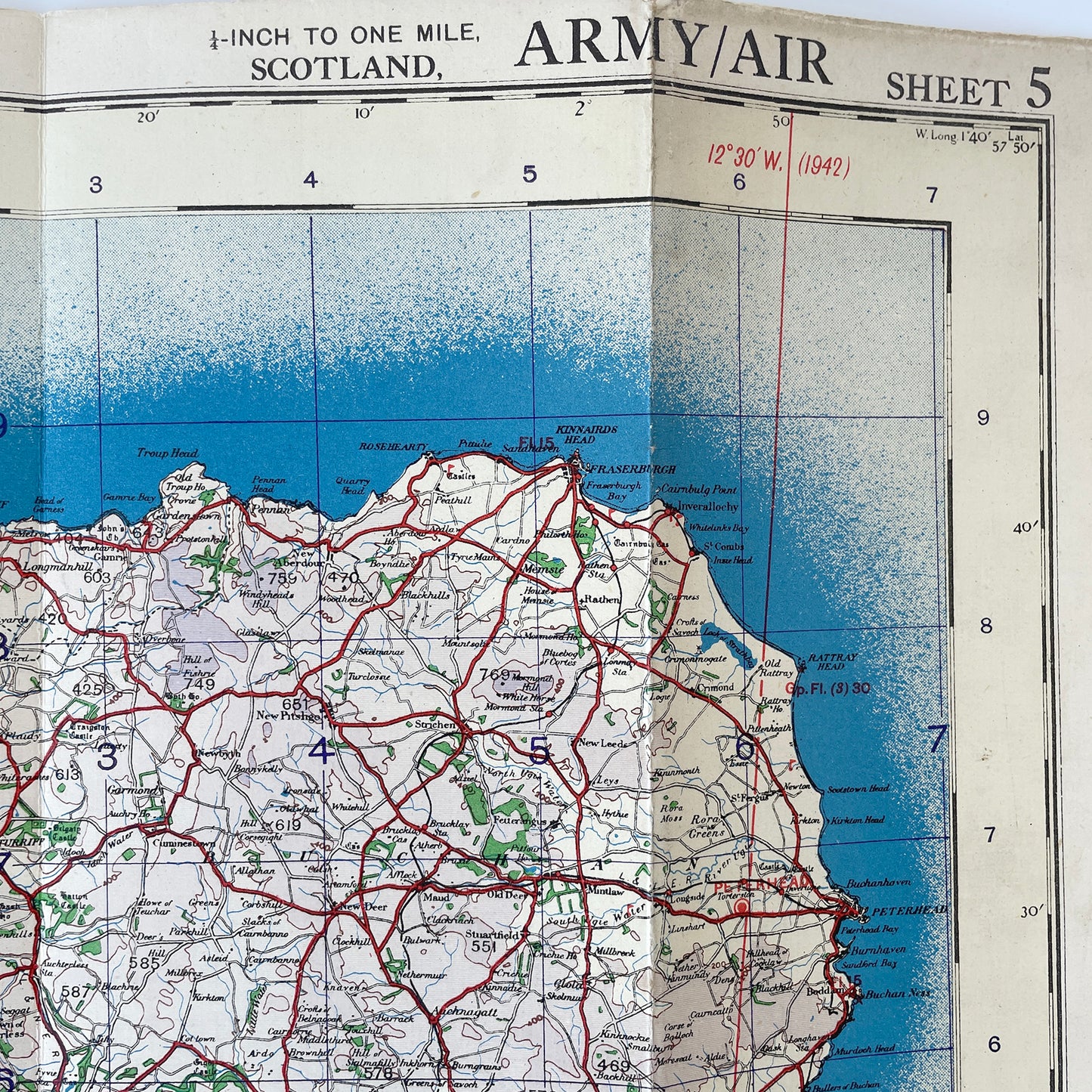 1943 War Office Map of The Eastern Highlands