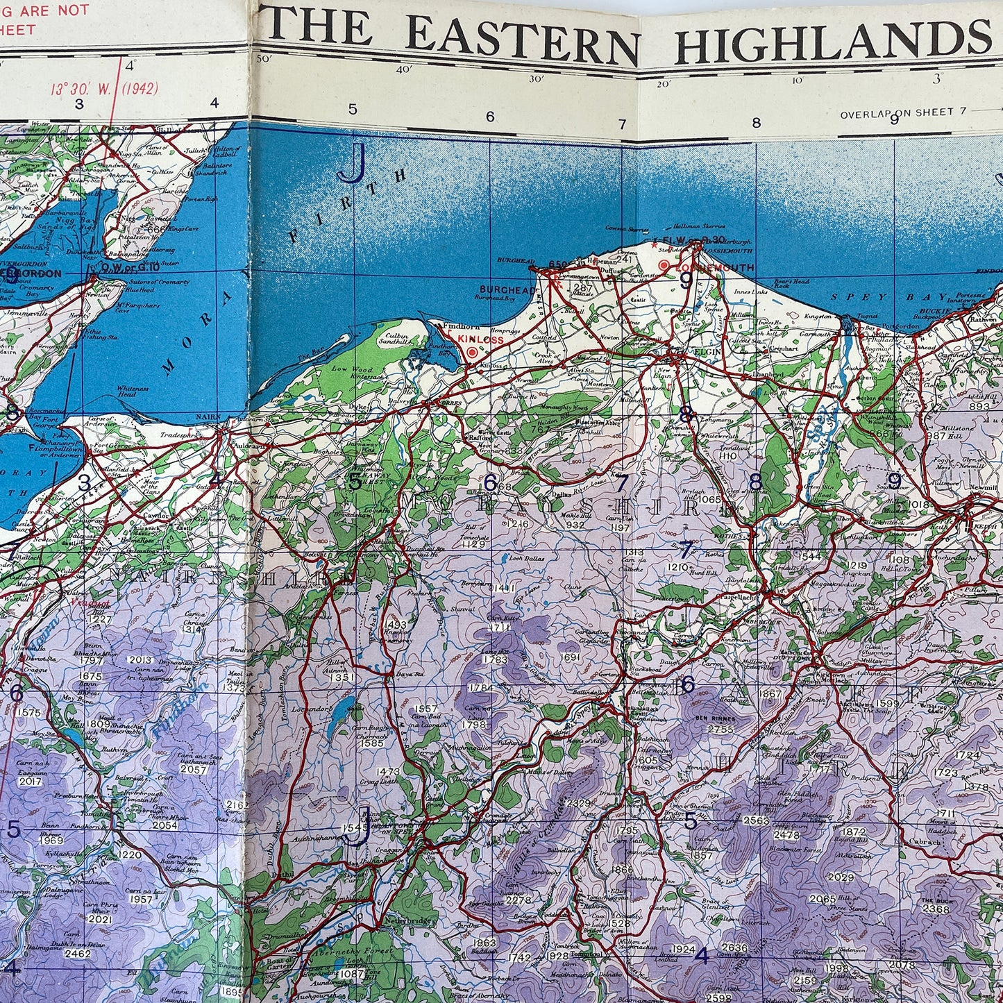 1943 War Office Map of The Eastern Highlands