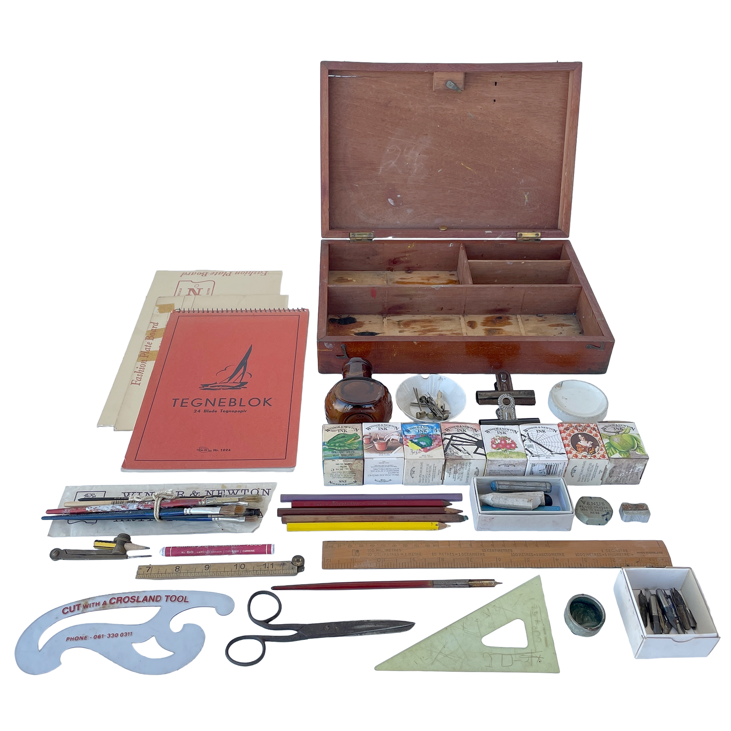 Fantastic Box of Vintage Art Supplies