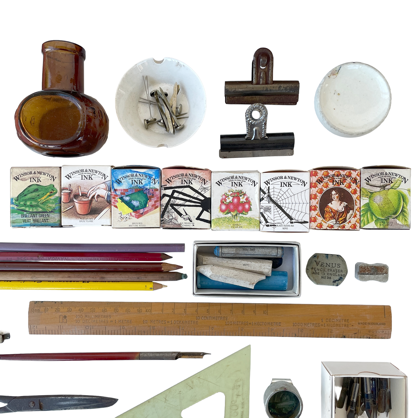 Fantastic Box of Vintage Art Supplies