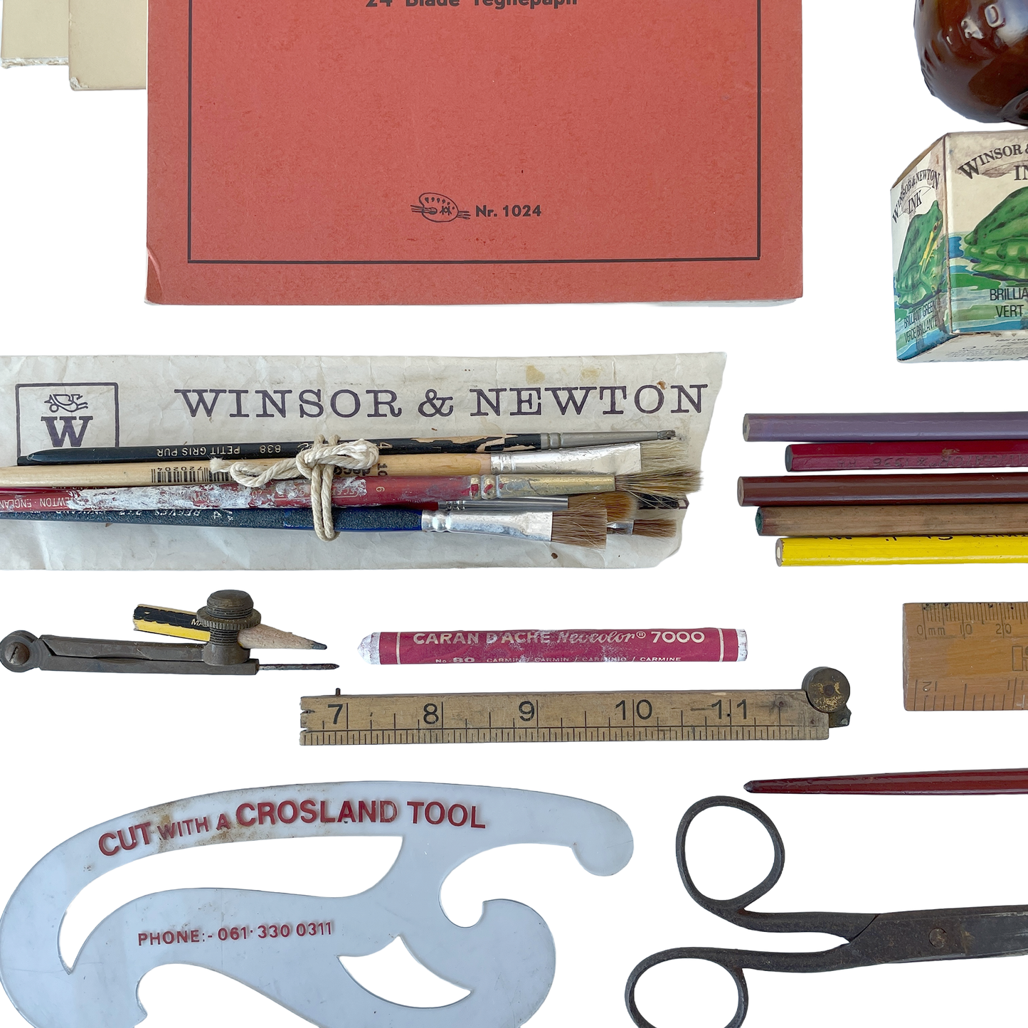 Fantastic Box of Vintage Art Supplies