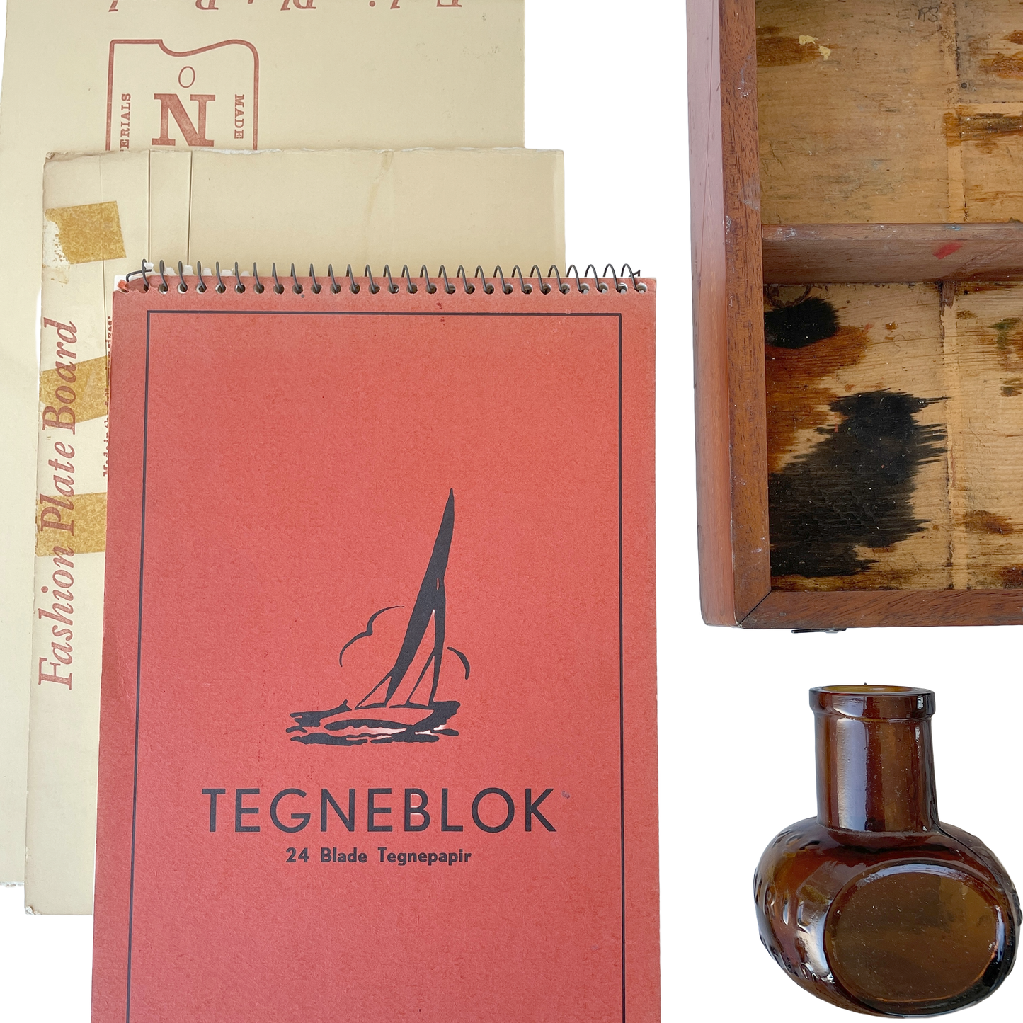 Fantastic Box of Vintage Art Supplies