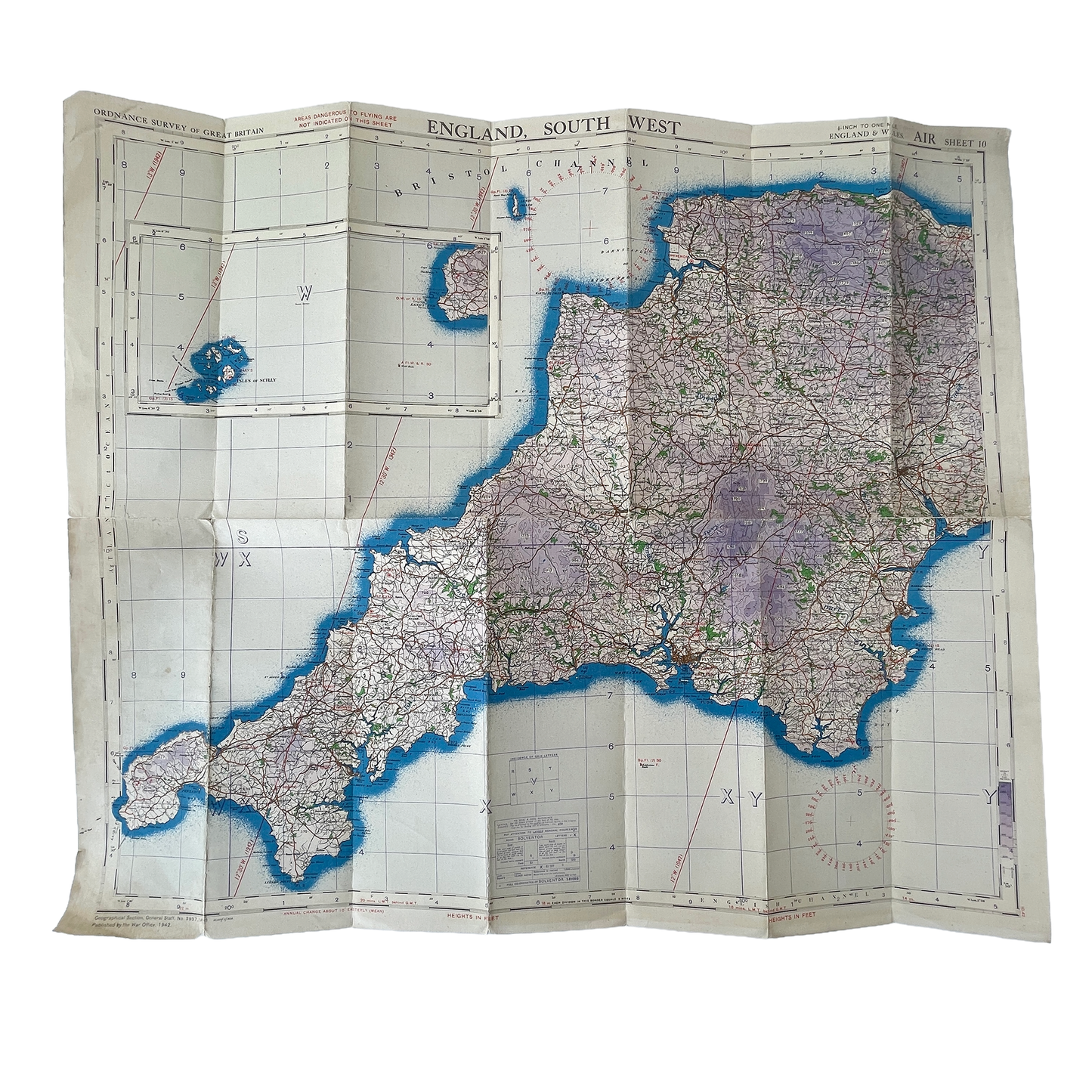 1942 War Office Map of the South West - Sheet 10