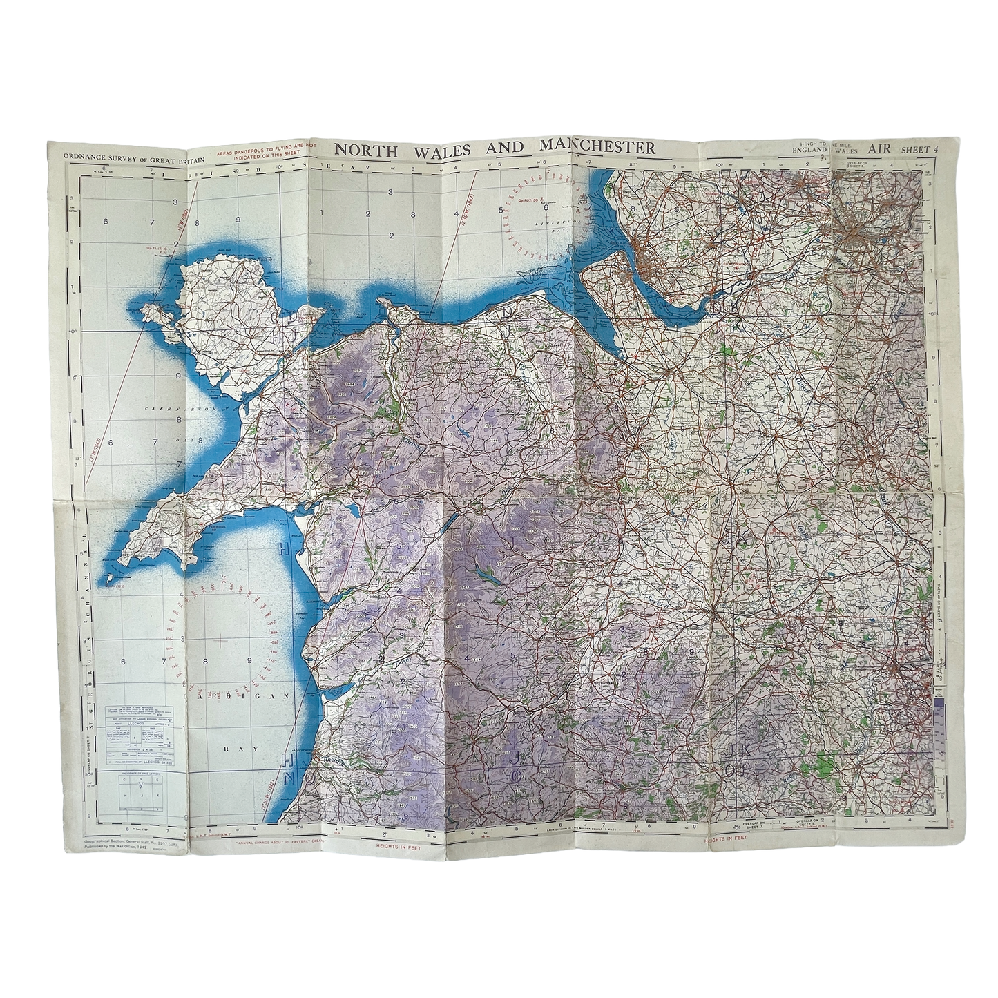 1942 War Office Map of North Wales & Manchester – Sheet 4