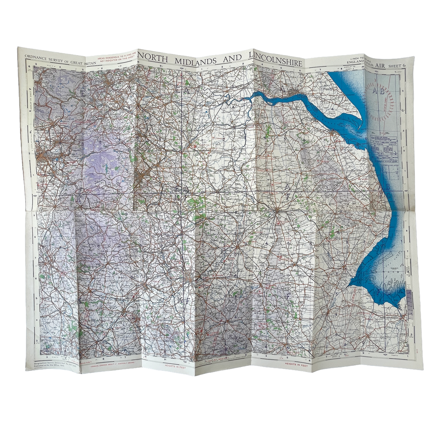 1942 War Office Map of the North Midlands & Lincolnshire – Sheet 6