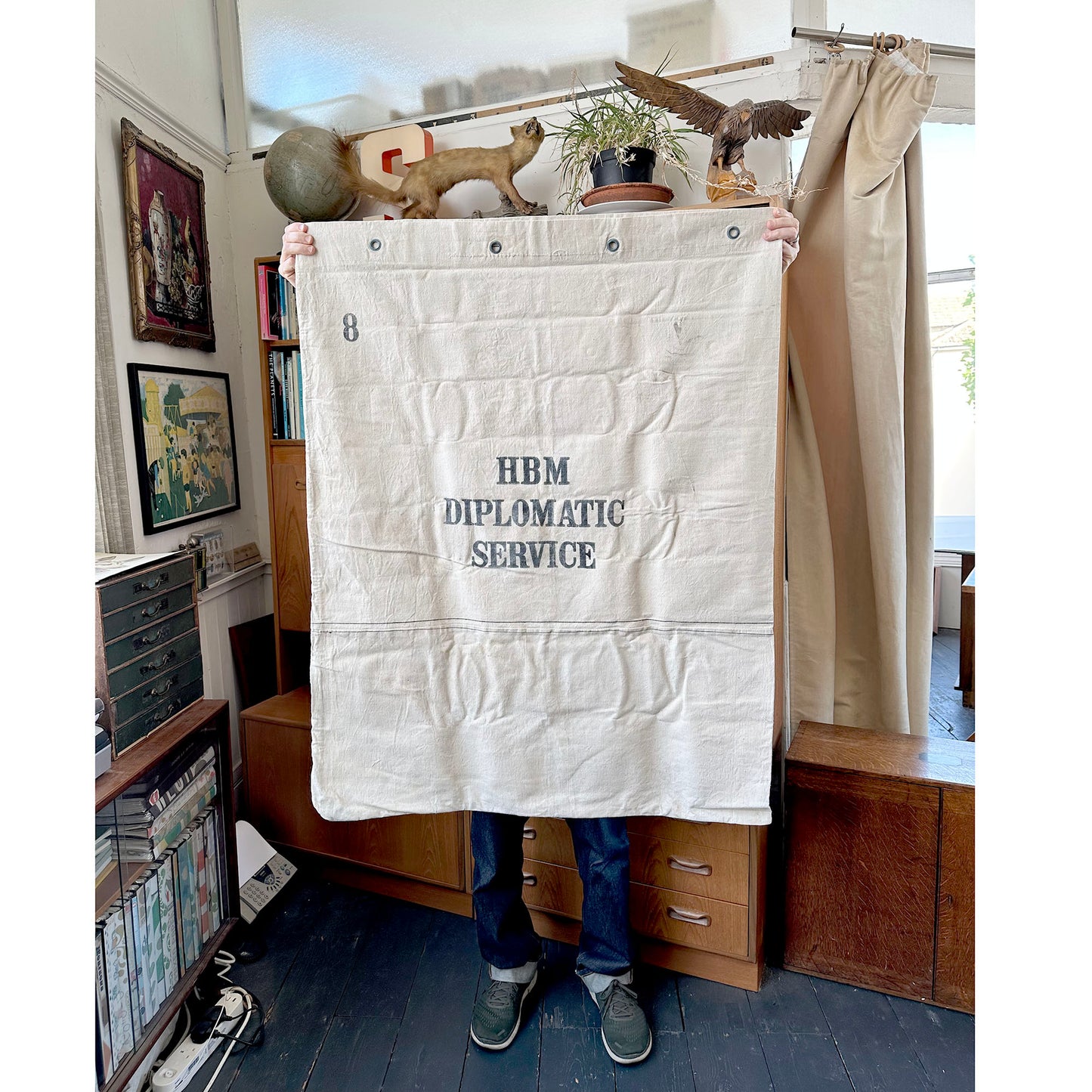 Huge 1950s Canvas Diplomatic Bag