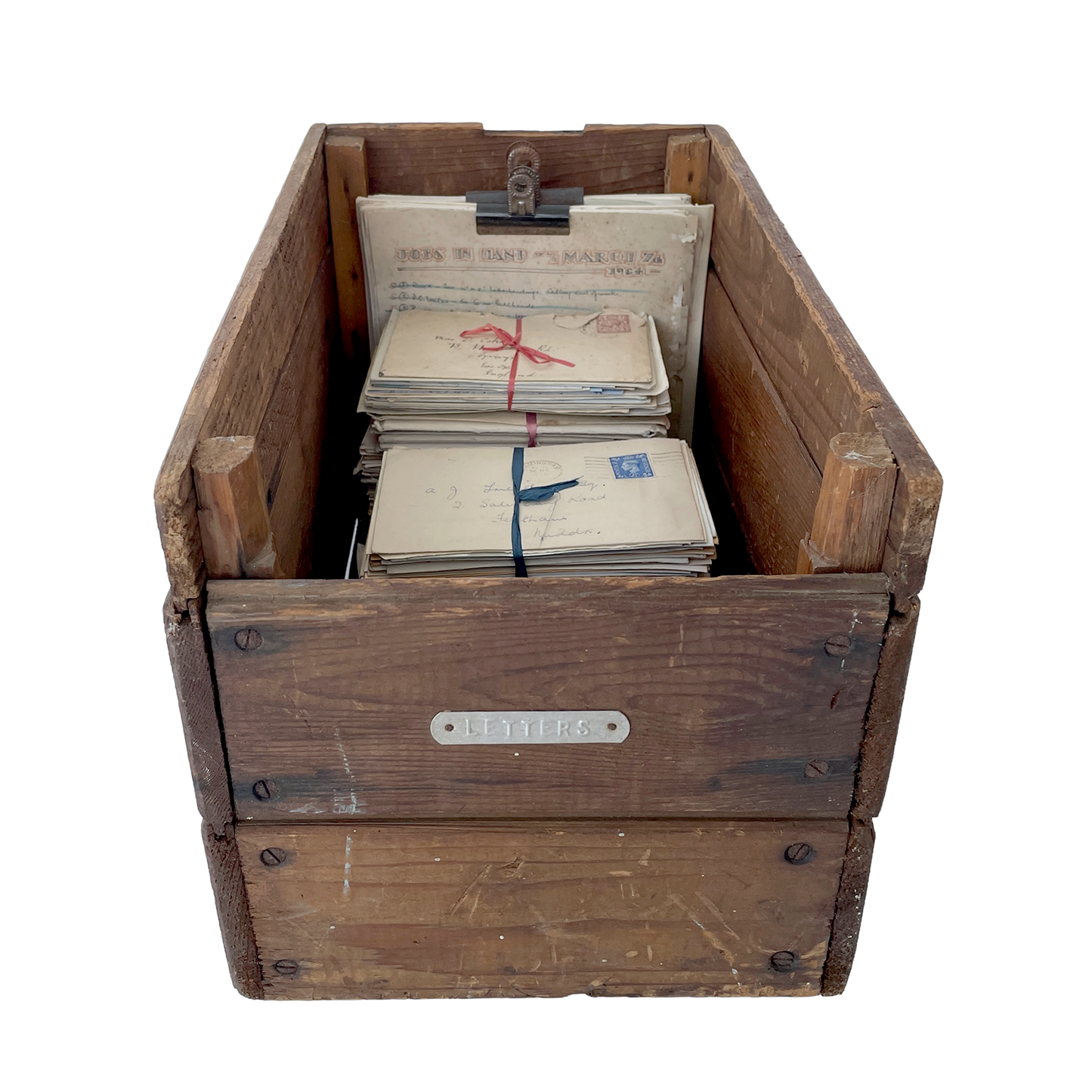 Vintage Wooden ‘Letters’ Storage Box