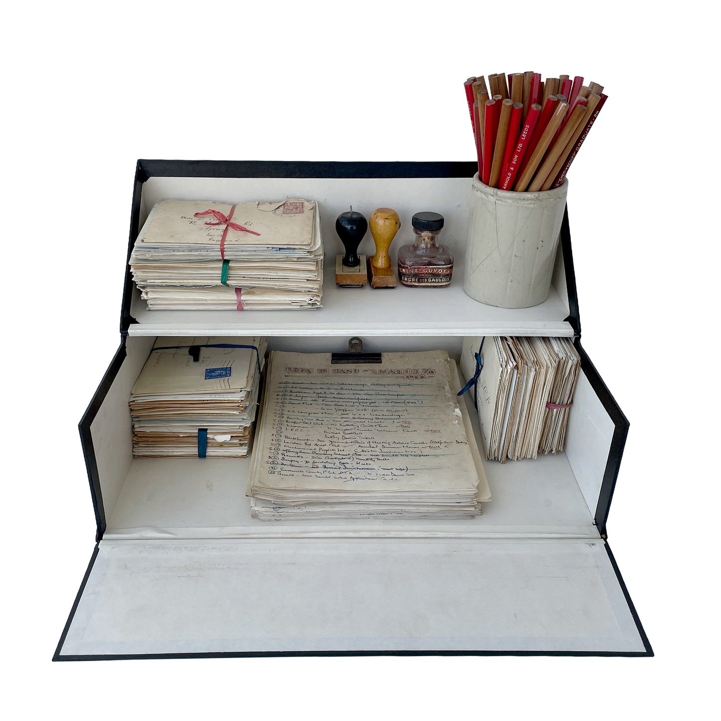 Set of 3 Vintage Document Boxes/Desktop Storage