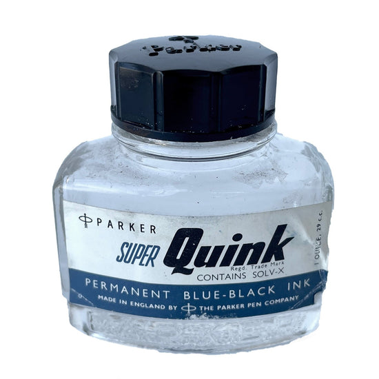 Vintage Quink Ink Bottle – Small Blue-Black Ink – Sukie