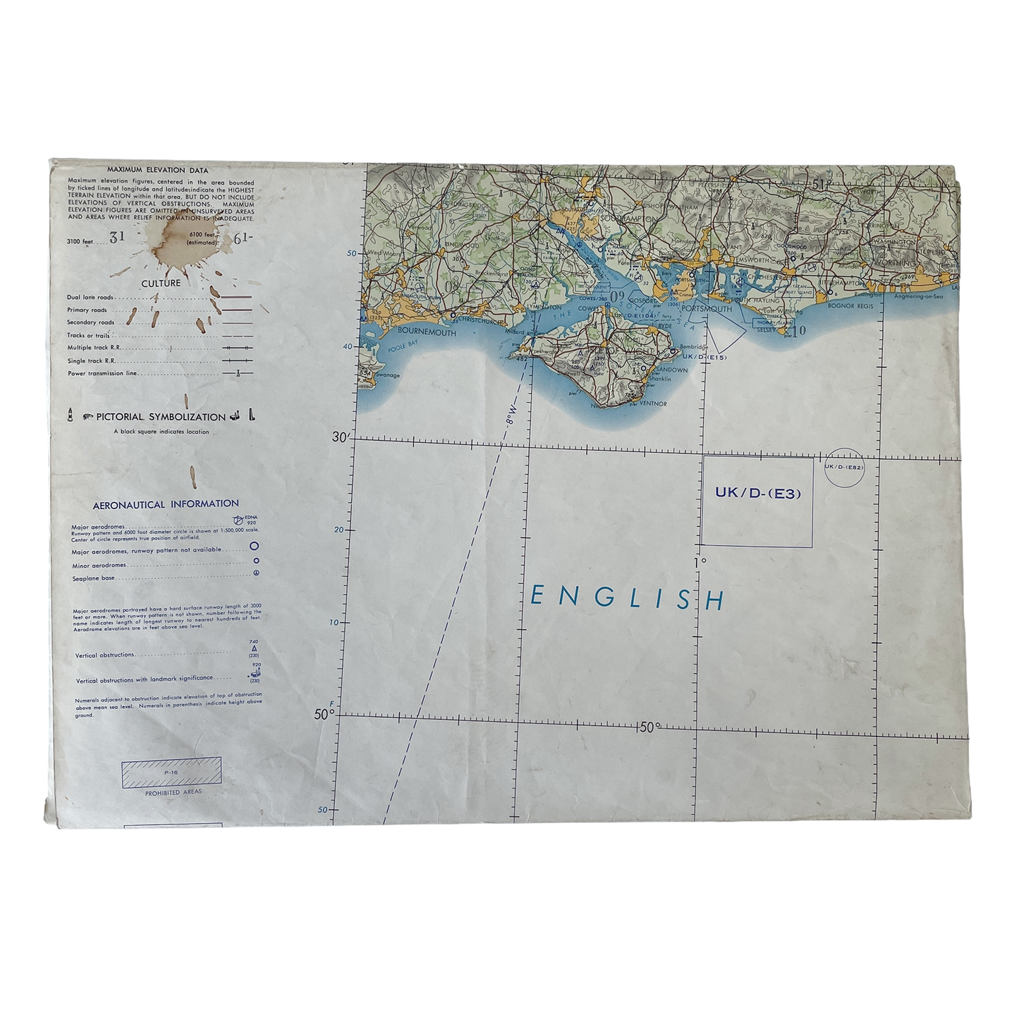 Large 1965 Cold War Era US Air Force Pilotage Chart
