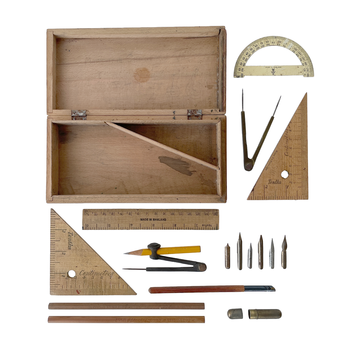 1940s Geometry Drawing Set