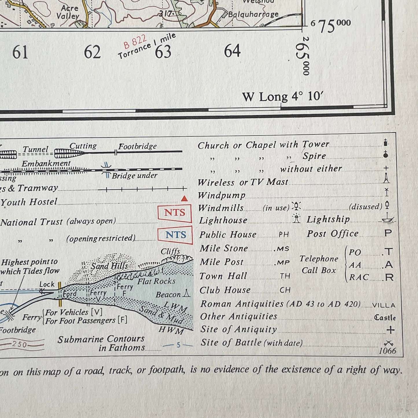 1961 Ordnance Survey Tourist Map of Loch Lomond & the Trossachs