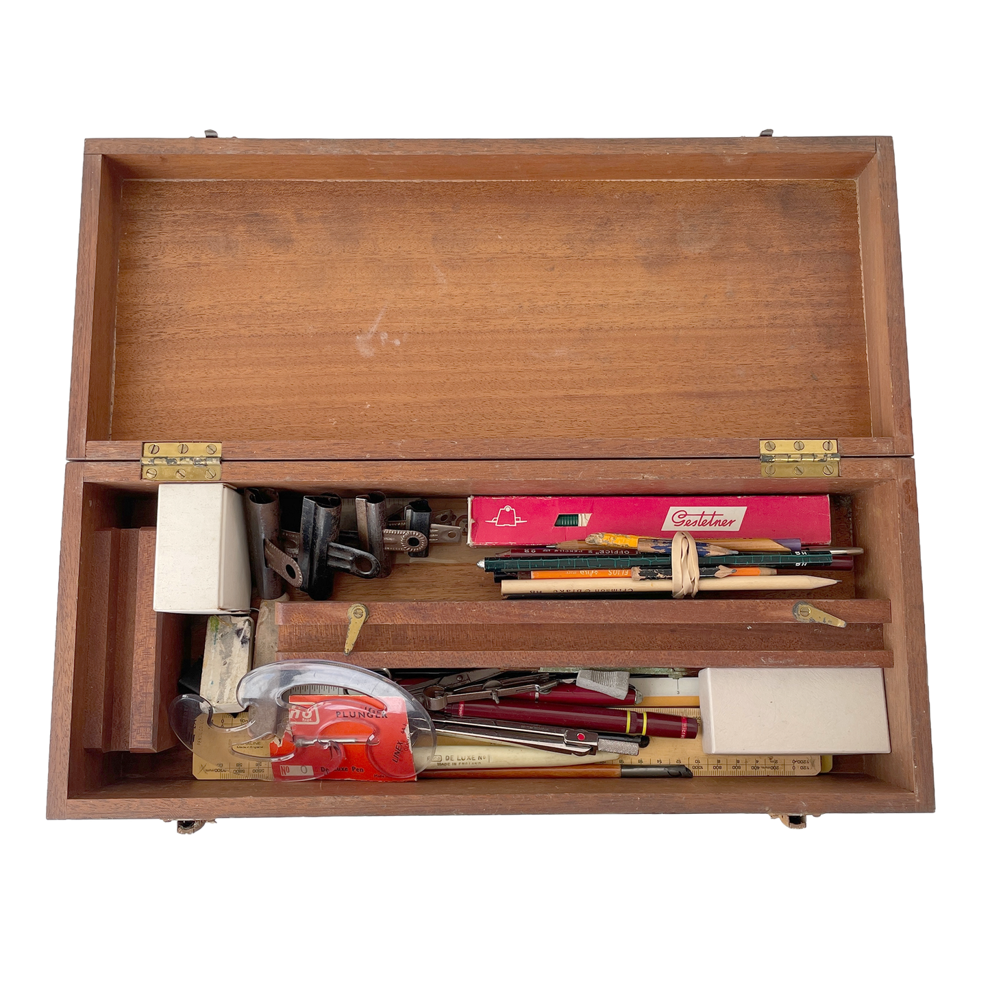 Box of Vintage Drawing Equipment