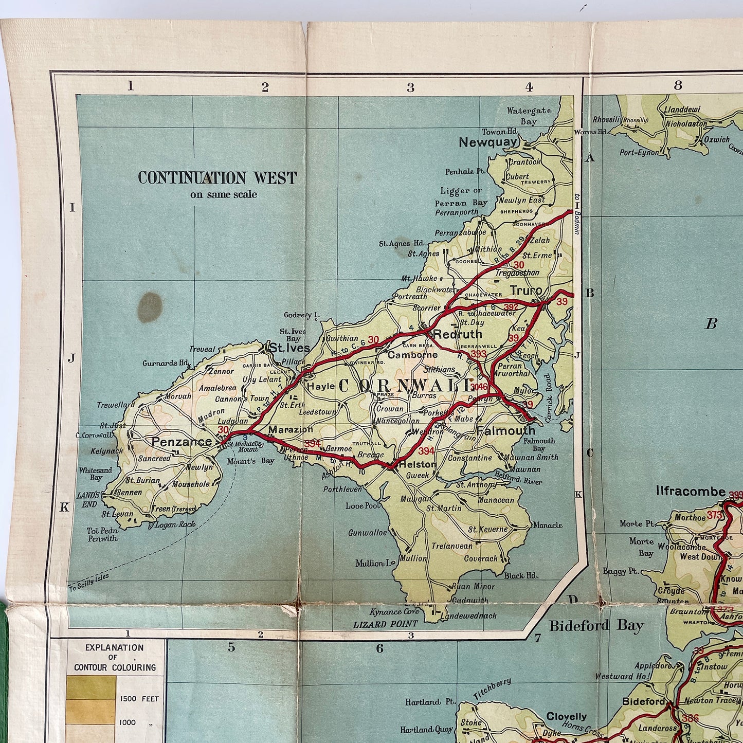 1936 Bacon’s Map of South-West England