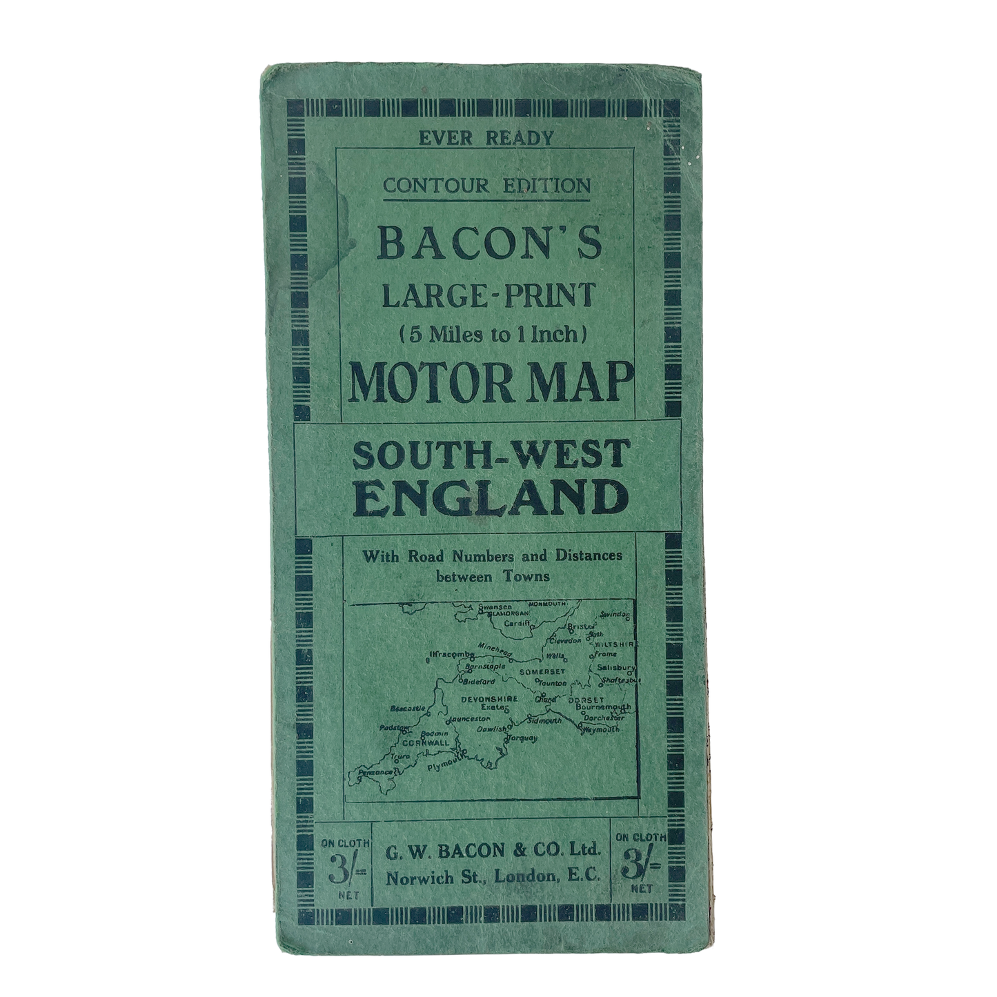 1936 Bacon’s Map of South-West England