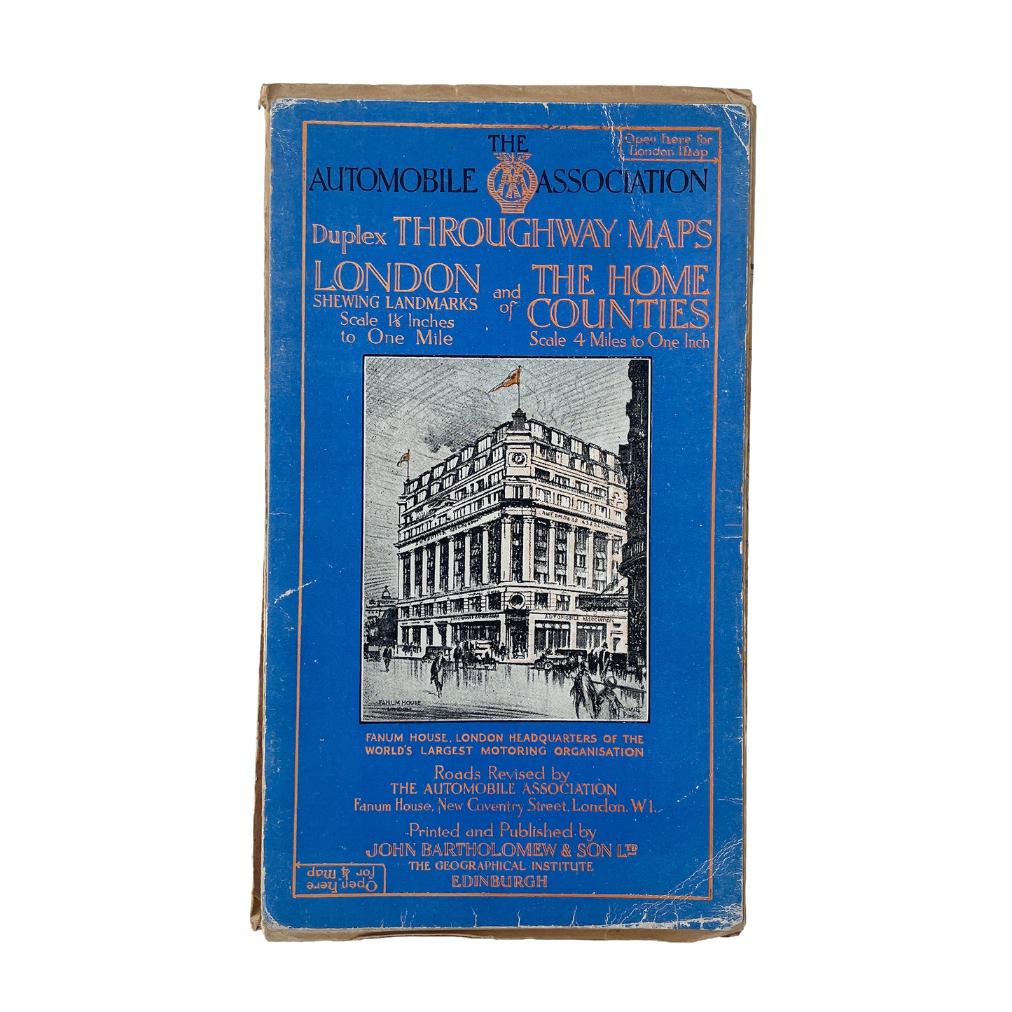 1947 AA Map of London and the Home Counties