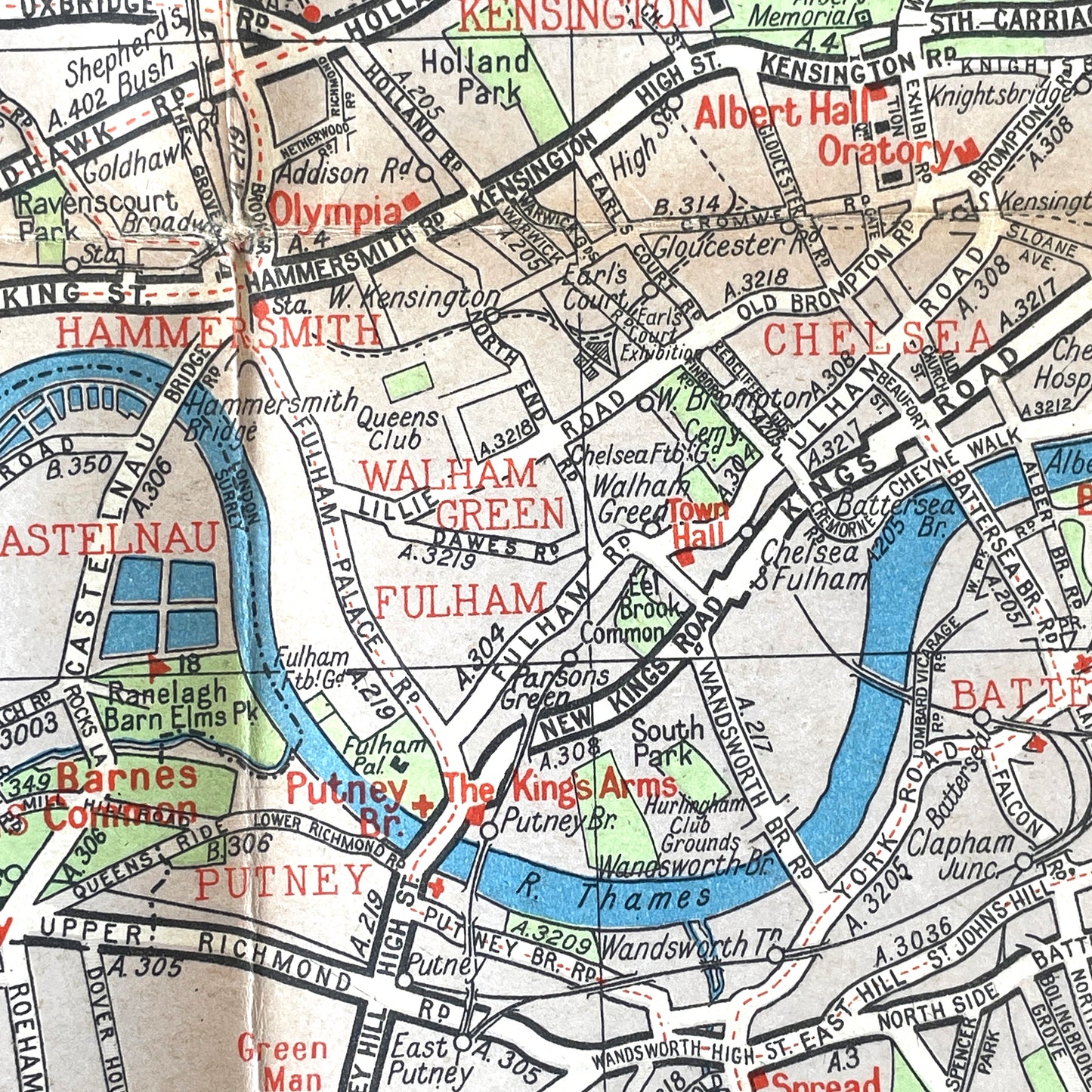 1947 AA Map of London and the Home Counties