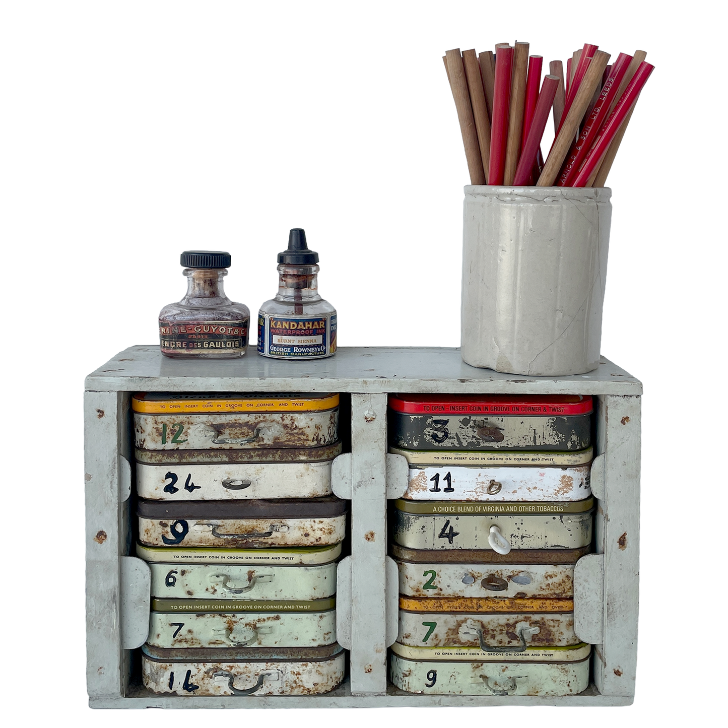 Vintage Tobacco Tin Storage unit