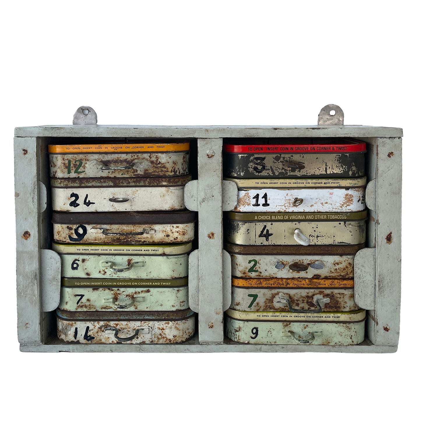 Vintage Tobacco Tin Storage unit